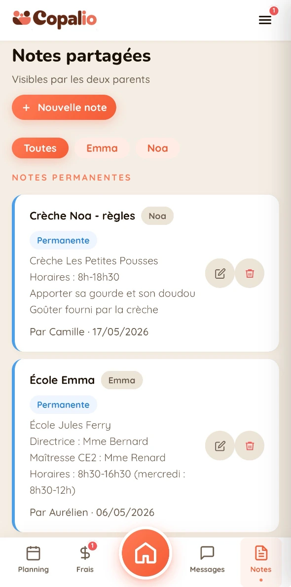 Notes partagées chiffrées
